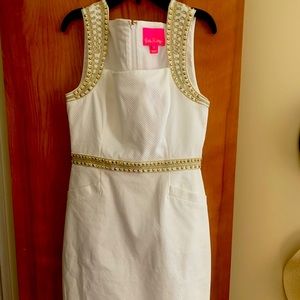 Lilly Pulitzer BNWT white dress with gold